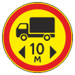 Дорожный знак 3.15 «Ограничение длины» (временный) (металл 0,8 мм, II типоразмер: диаметр 700 мм, С/О пленка: тип А инженерная)